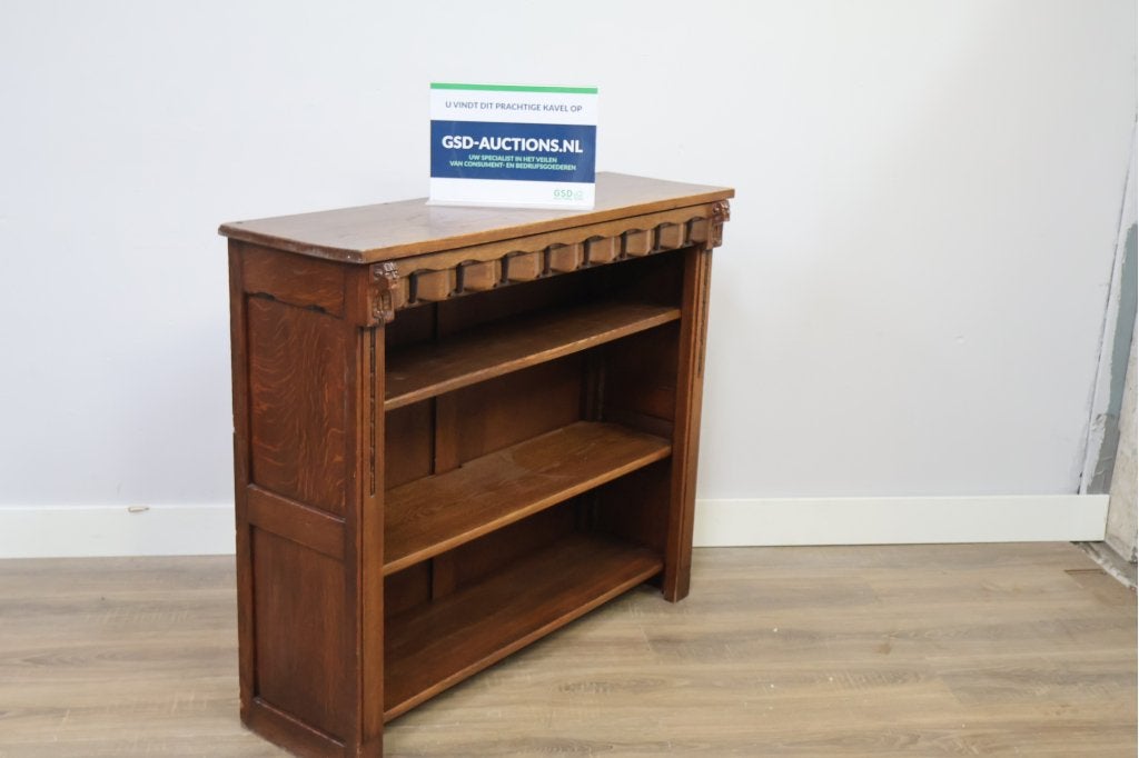 Antiek houten boekenrek met sierlijsten, Ophalen of Verzenden