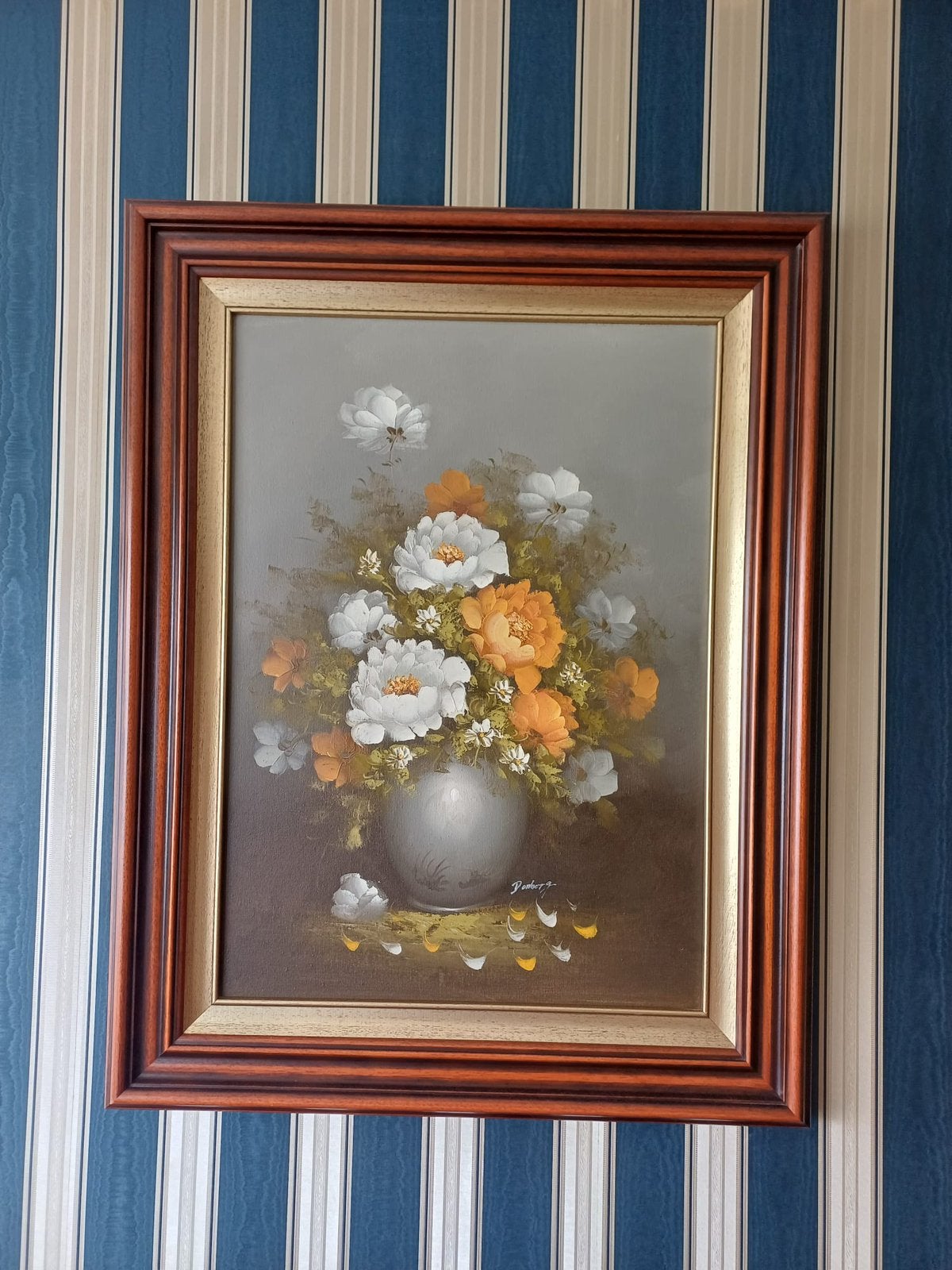Schilderij bloemen, Ophalen