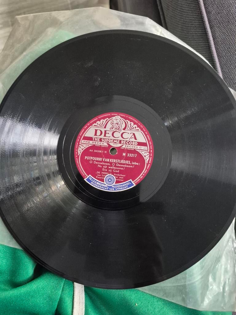 Decca Kerstliedjes Potpourri - Oude bakeliet Plaat M 33217, Ophalen of Verzenden, Gebruikt, Kerst
