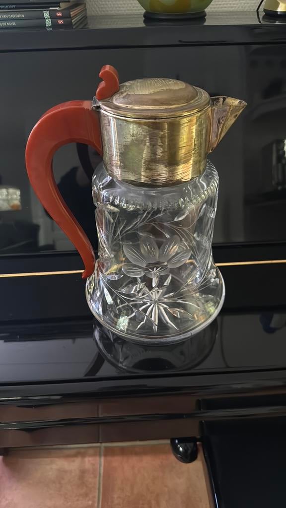 Zwaar kristallen karaf “kalte ente”, Antiek en Kunst, Antiek | Glas en Kristal, Ophalen of Verzenden