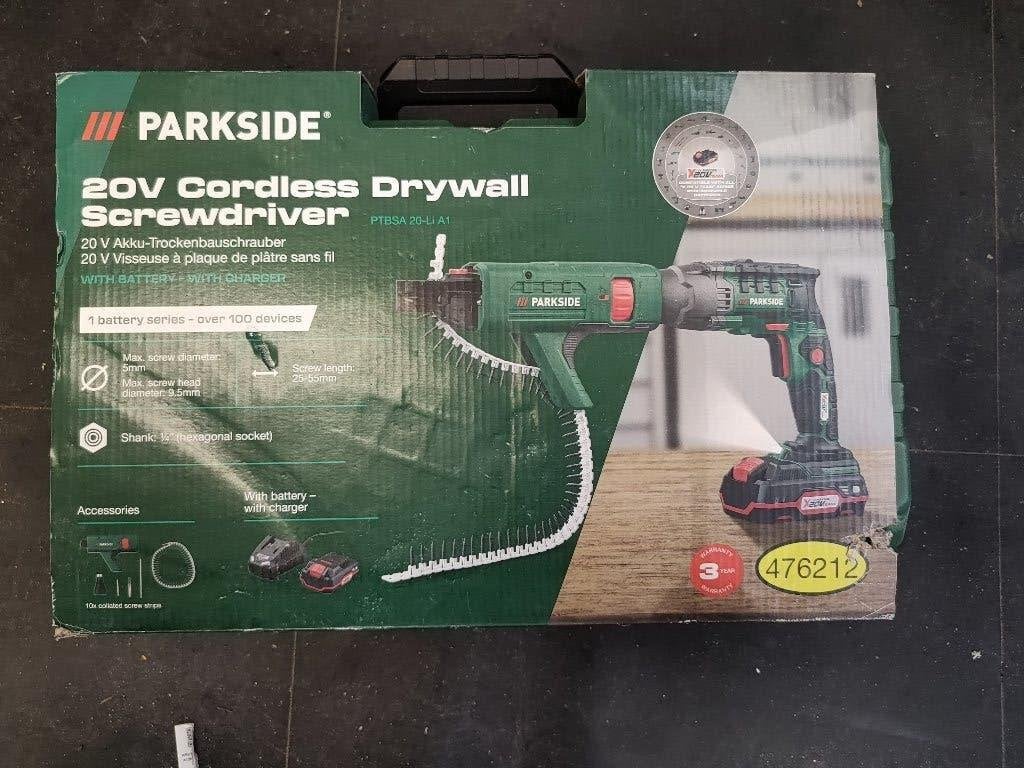 Parkside 20V accu gipsplaatschroevendraaier PBSM 20V A1, Ophalen of Verzenden, Zo goed als nieuw, Minder dan 400 watt, Boor- en Schroefmachine