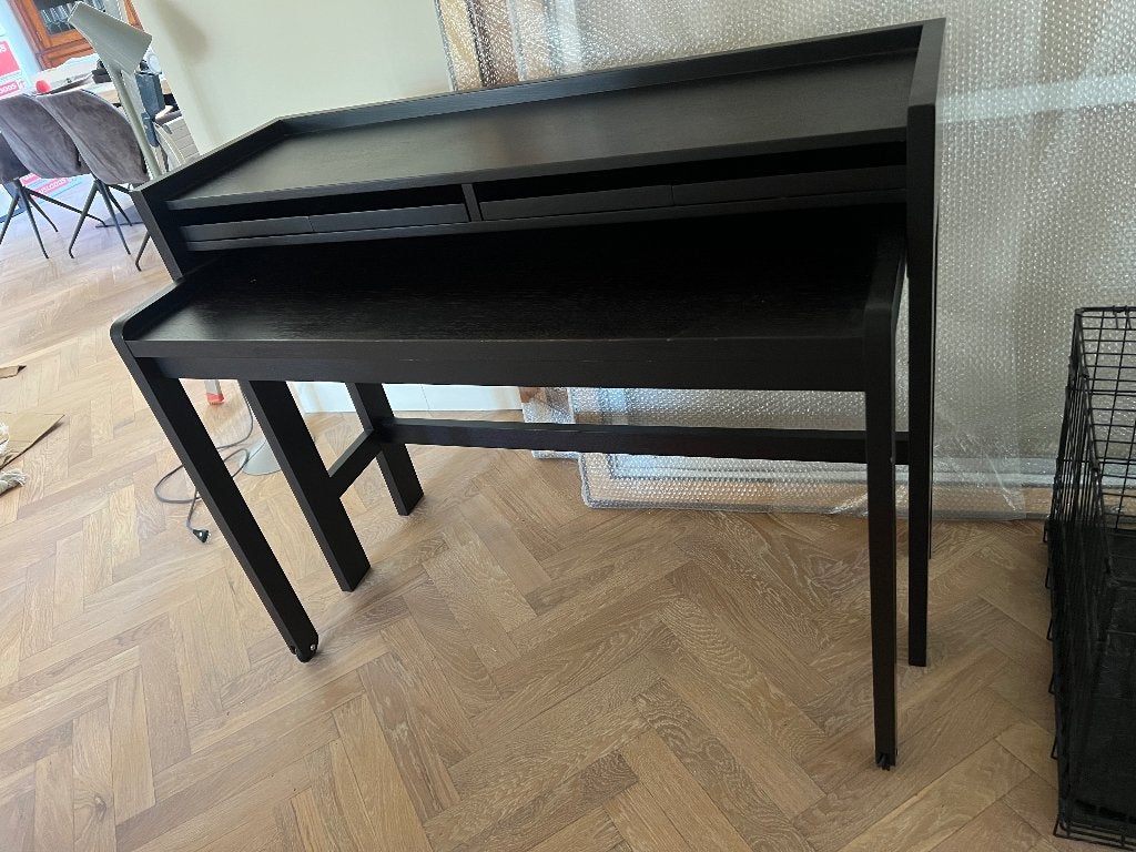 Lambert bureau Modesto: zwart, Ophalen, Zwart, 120 cm, Scandinavisch