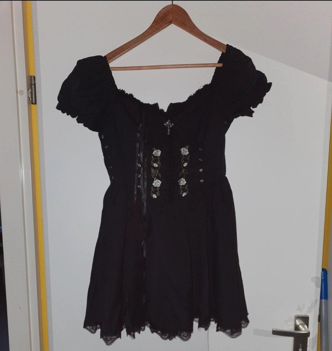 Zwarte cothic vintage jurk, Maat 38/40 (M), Nieuw, Ophalen of Verzenden, Overige thema's