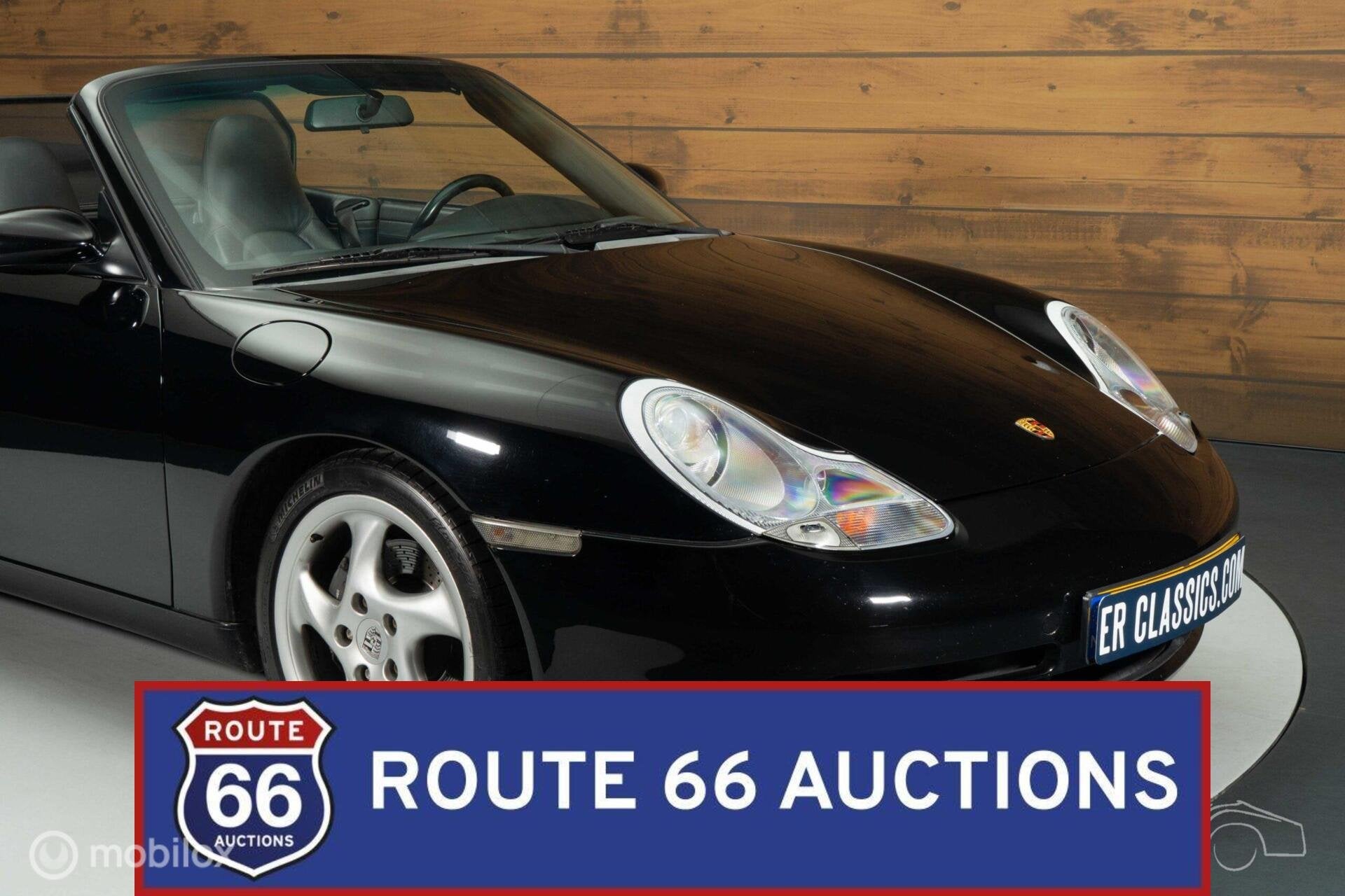 Porsche 911 Carrera Cabriolet | 2001 | Route 66 Auctions, Auto's, Oldtimers, Overige carrosserieën, Zwart, Bedrijf, Porsche