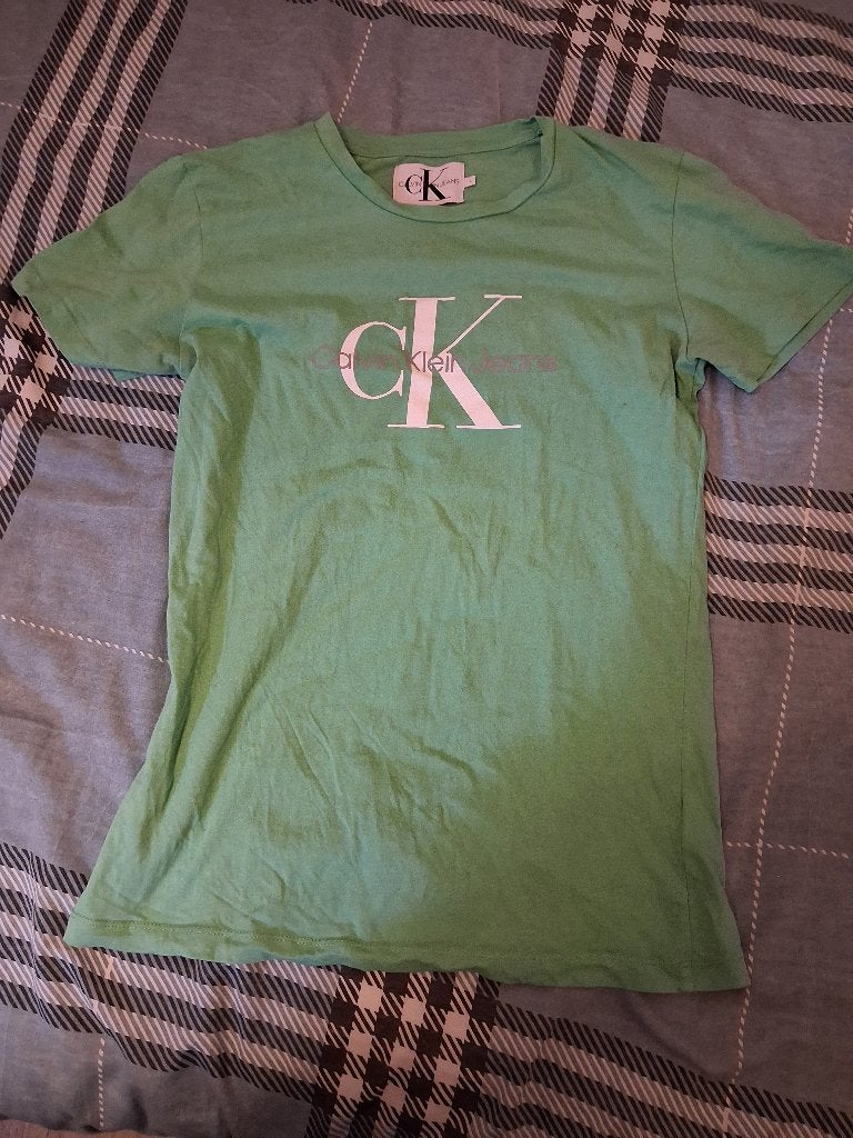 Calvin Klein Shirt Groen, Gebruikt, Calvin Klein Jeans, Jongen of Meisje, Ophalen of Verzenden