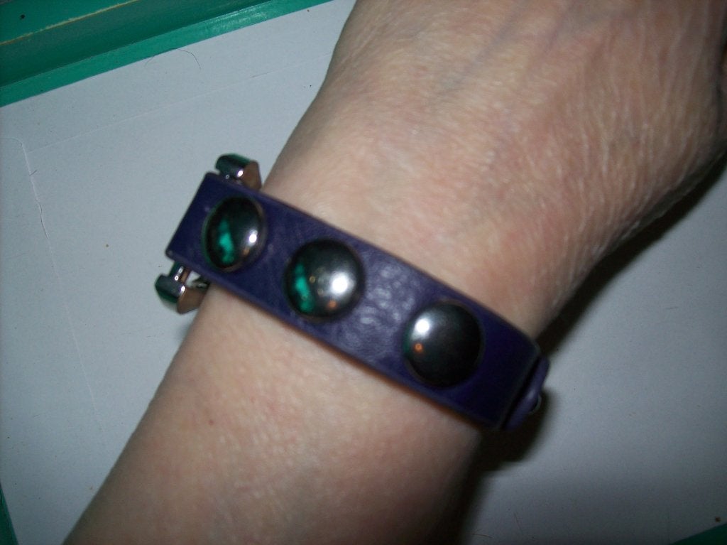 Armband Leer metaal Paars Zilvertint Mooi model, Overige materialen, Overige kleuren, Verzenden, Nieuw