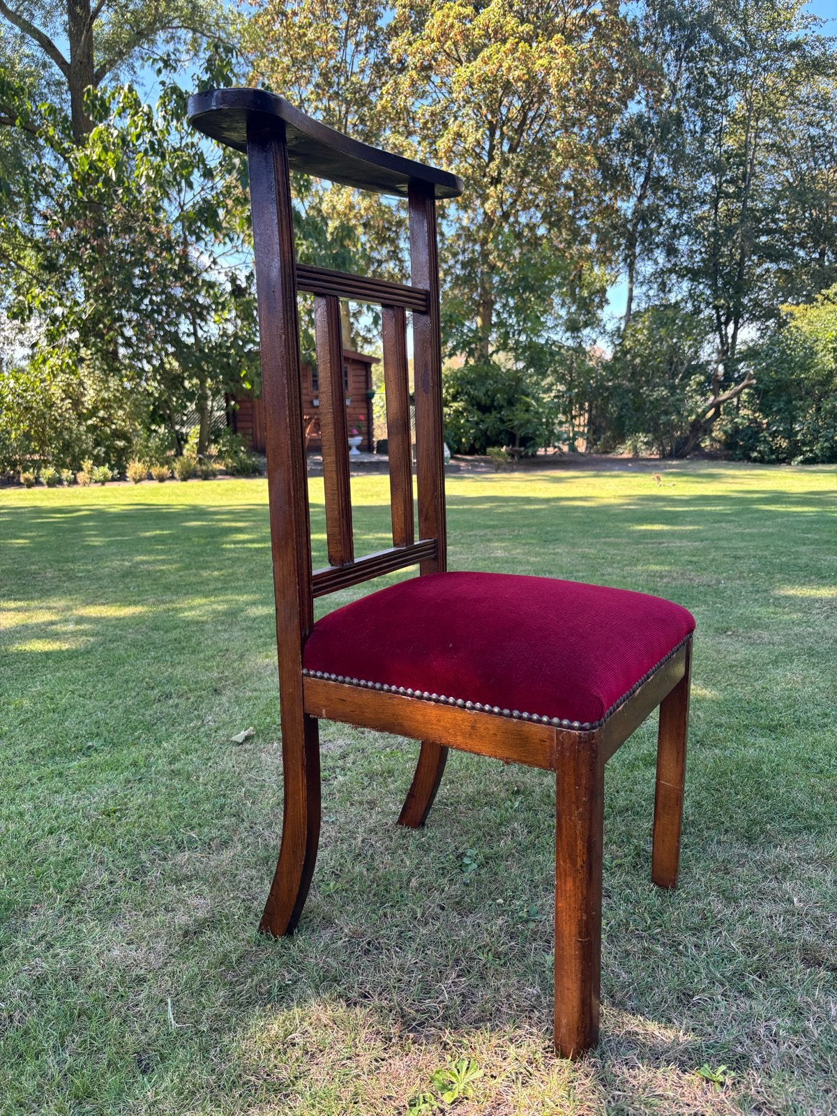 Antieke Kerkstoel / Bidstoel met Rood Fluweel, Antiek en Kunst, Ophalen