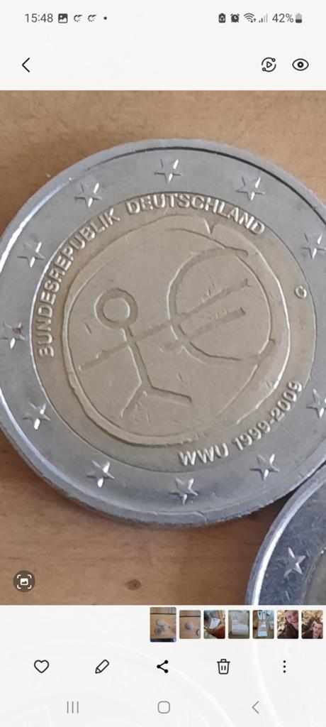 n

2 euro munt Bundesrepublik Deutschland WWU 1999-2009, Postzegels en Munten, Ophalen of Verzenden, Duitsland, 2 euro, Losse munt