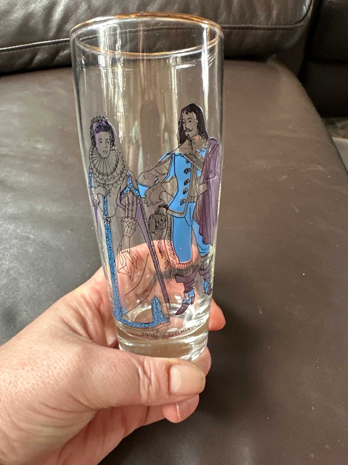 Set van 6 Vintage Glazen met Historische Kostuums, Ophalen of Verzenden
