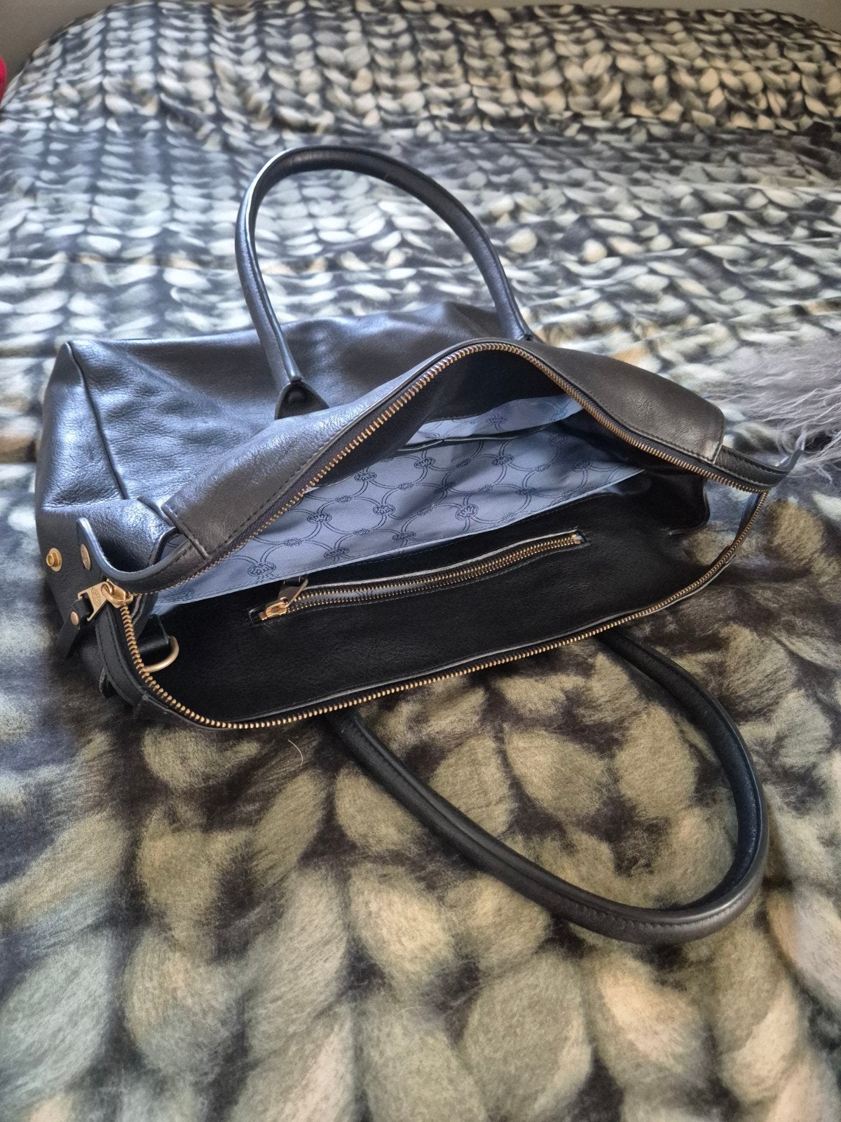 Lederen tas Fred De La Bretoniere, Ophalen of Verzenden, Nieuw, Blauw, Shopper