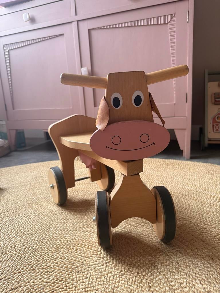 Houten loopfiets koe - Perfect voor de eerste stapjes!, Ophalen, Gebruikt, Loopfiets
