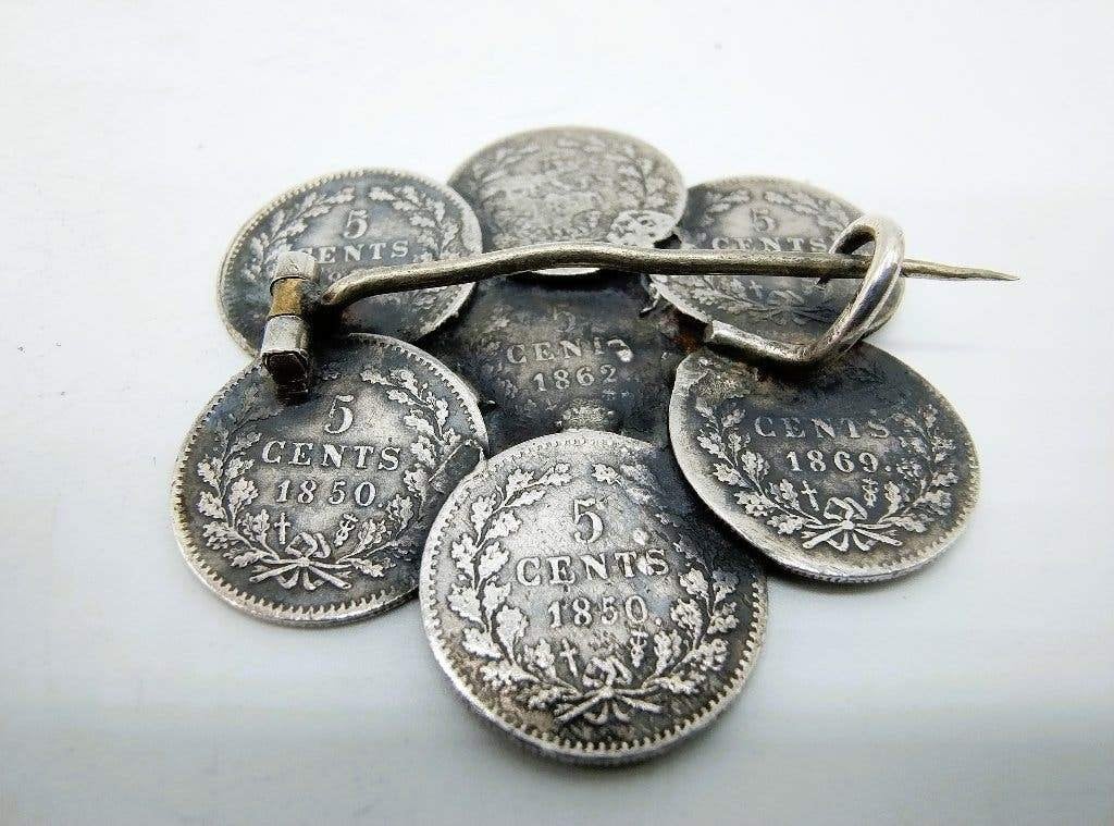 Zilveren stuivertjes broche, Willem 3, Info@zilverwebsite.nl, Verzenden, Zo goed als nieuw, Zilverwebsite.nl