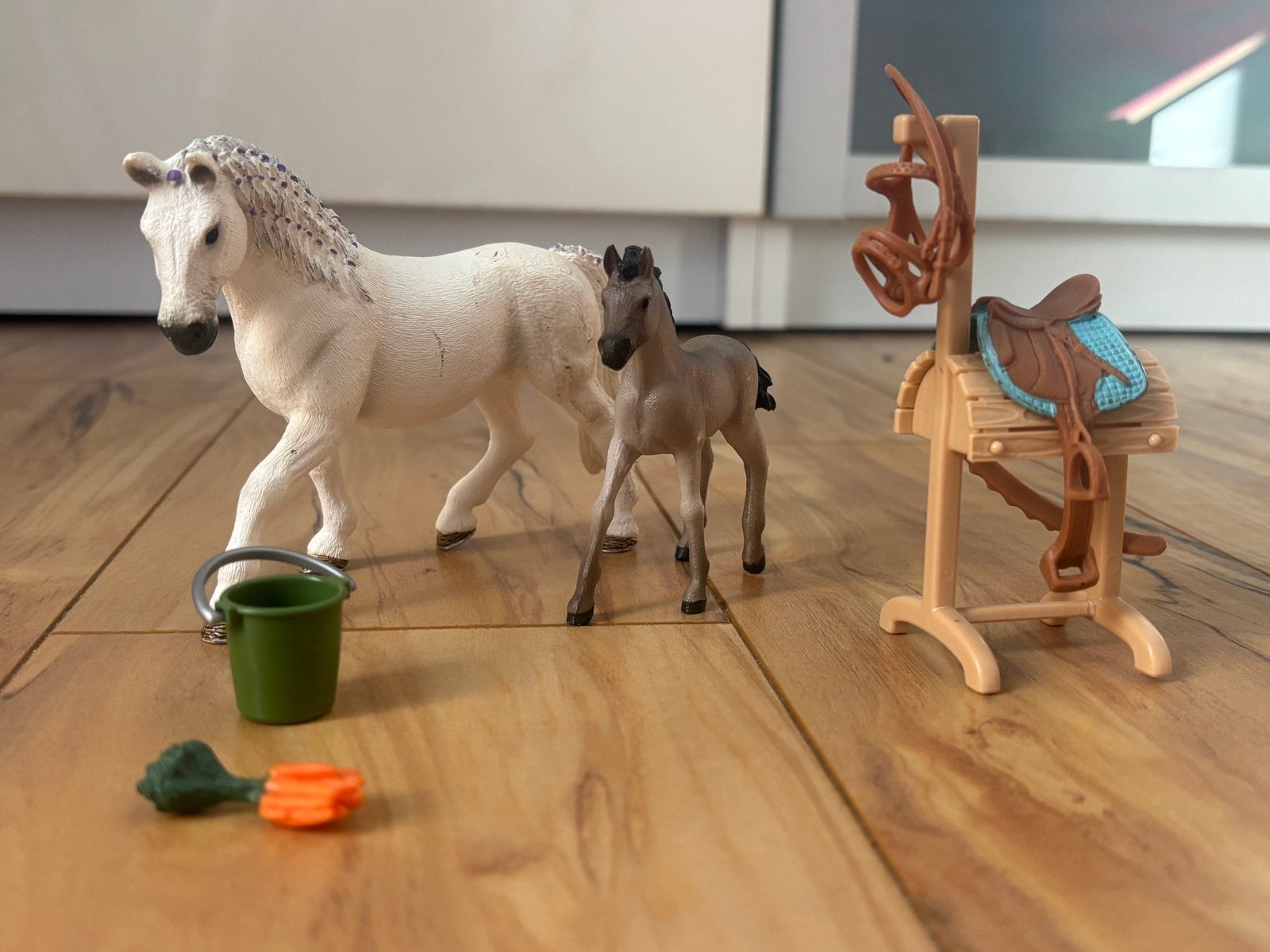 Schleich paarden set met accessoires, Ophalen of Verzenden, Gebruikt