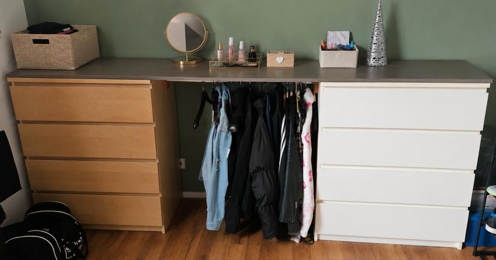 IKEA ladekasten (2x) met bovenblad - gebruikt, Huis en Inrichting, Ophalen, Gebruikt, 5 laden of meer, 50 tot 100 cm