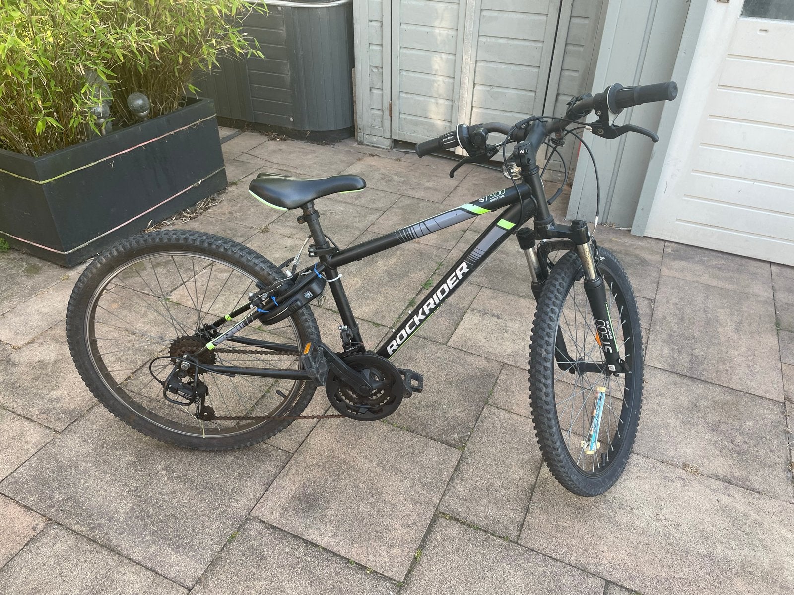 Rockrider ST500 Mountainbike - Zwart/Groen, Fietsen en Brommers, Ophalen of Verzenden, Gebruikt, 16 tot 20 inch