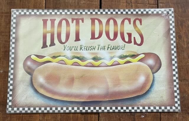 HOT DOGS - retro sign blik metaal 41x26., Ophalen of Verzenden, Nieuw