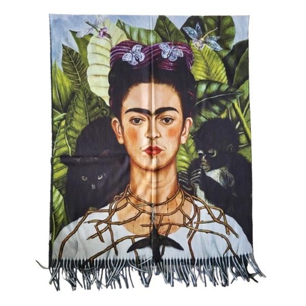 Frida Kahlo sjaal met aap en kat, nieuw, de laatste, Kleding | Dames, Ophalen of Verzenden, Nieuw, Maat 46/48 (XL) of groter, Sjaal