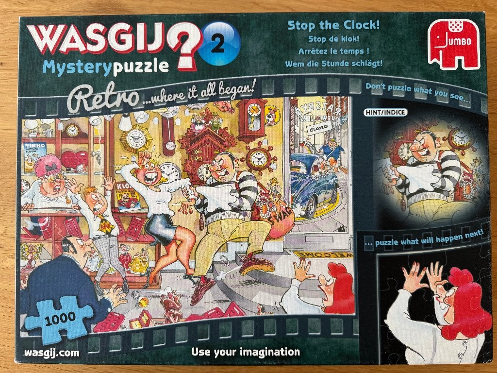 Wasgij puzzel Mystery nr. 2 retro, 1000 stukjes, Ophalen of Verzenden, 500 t/m 1500 stukjes, Zo goed als nieuw, Legpuzzel