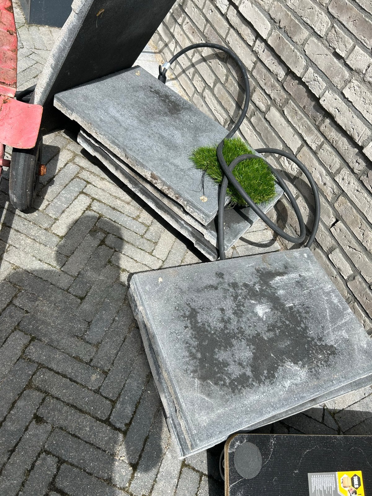 7 Nieuwe 60x40 terrastegels, grijs, beton, Gebruikt, Ophalen of Verzenden, Minder dan 5 m², Beton