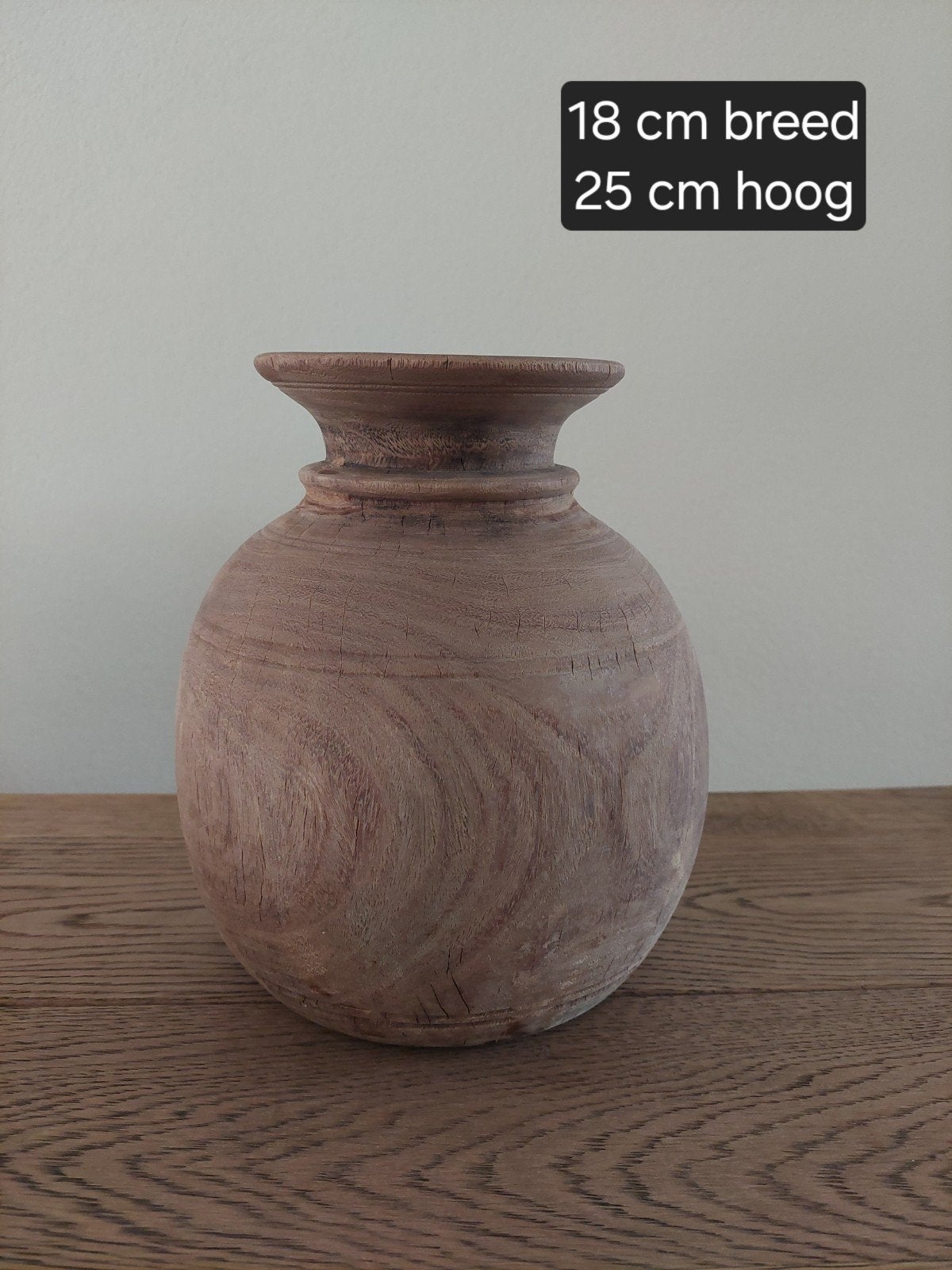 Landelijke houten kruik/vaas, Ophalen