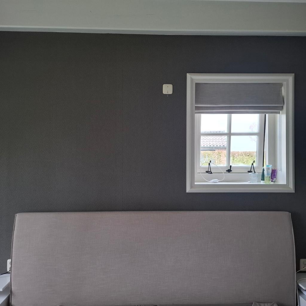 Hoofdbord en bijpassende bedrok, Ophalen, 180 cm, Stof, Nieuw