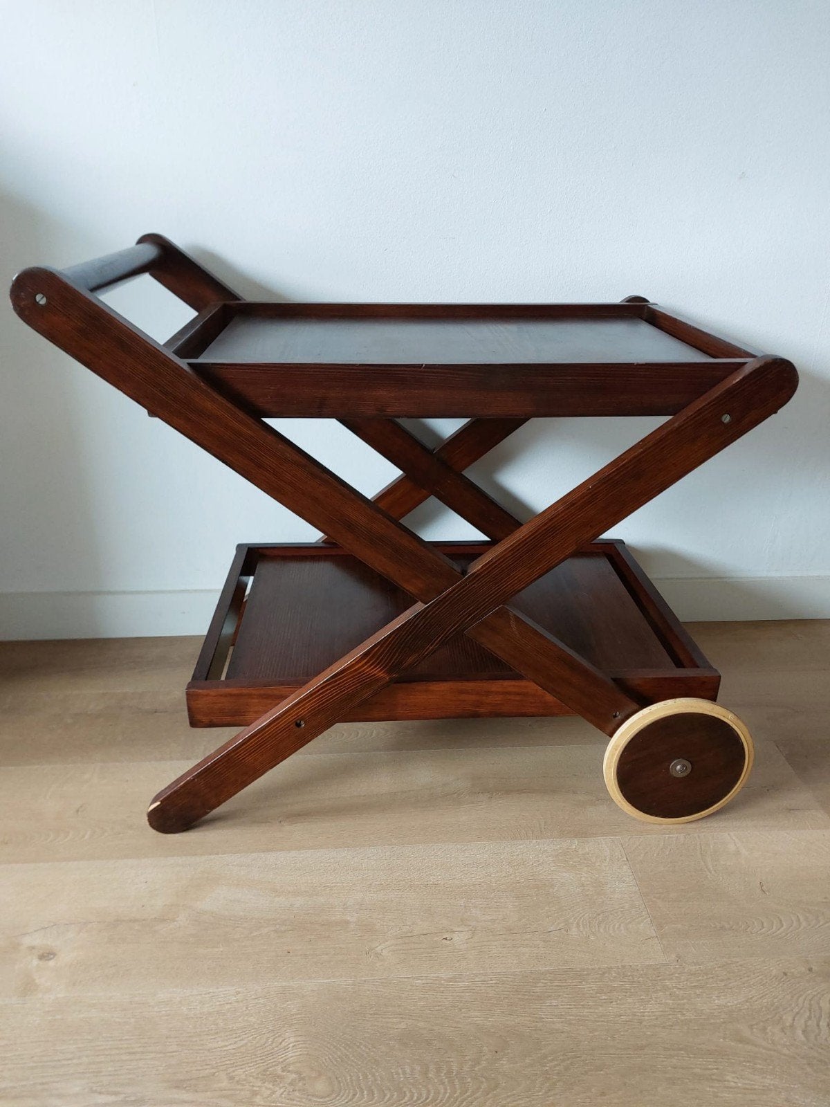 Vintage houten trolley, Verzamelen, Retro, Ophalen