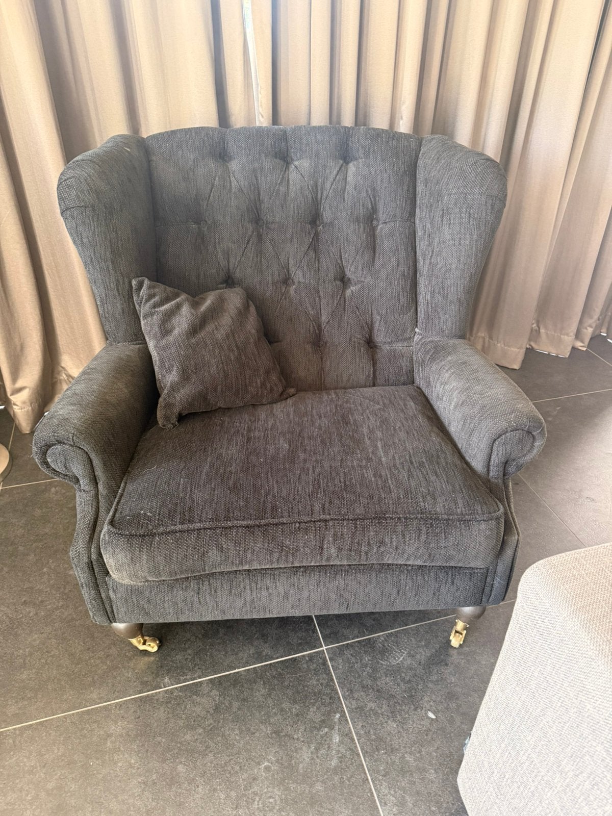 Comfortabele klassieke fauteuil zwart, Huis en Inrichting, Fauteuils, Ophalen, Gebruikt, 75 tot 100 cm, 75 tot 100 cm