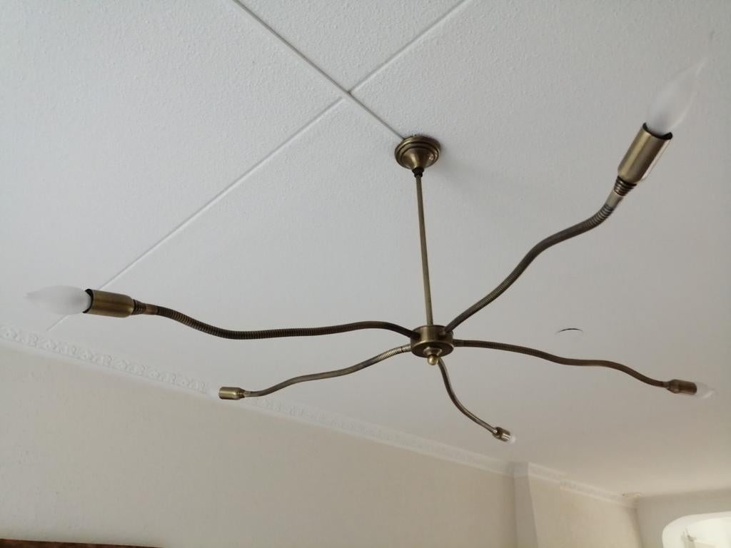 Plafondlamp 5 armig, Huis en Inrichting, Ophalen, Gebruikt, Metaal