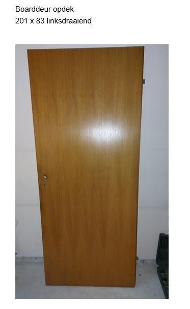 Boarddeur opdek 201 x 83 linksdraaiend, Doe-het-zelf en Verbouw, Deuren en Horren, Ophalen, Gebruikt, Binnendeur, 200 tot 215 cm