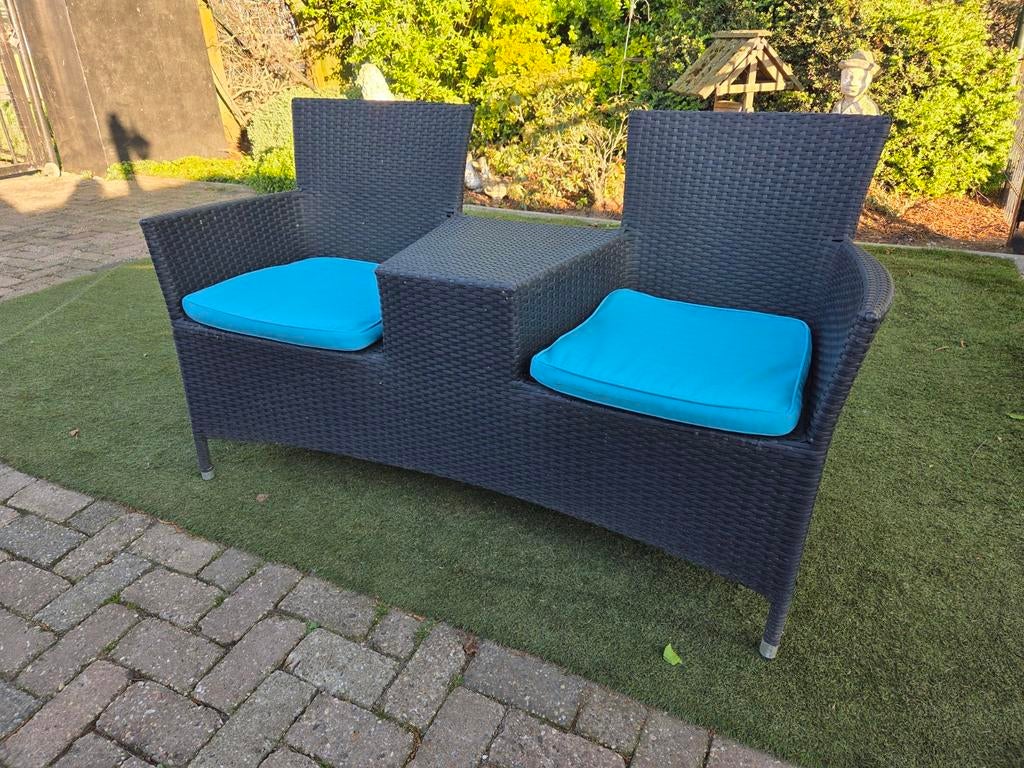 Wicker loveseat duozit tuinbank, Tuin en Terras, Ophalen, Gebruikt, Wicker