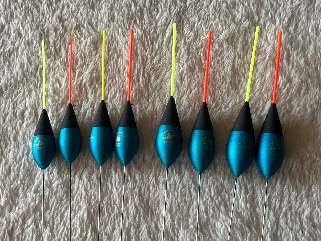 adv 151a / NIEUW serie 40 dobbers TUBERTINI, Watersport en Boten, Ophalen of Verzenden, Nieuw, Dobber of Lood