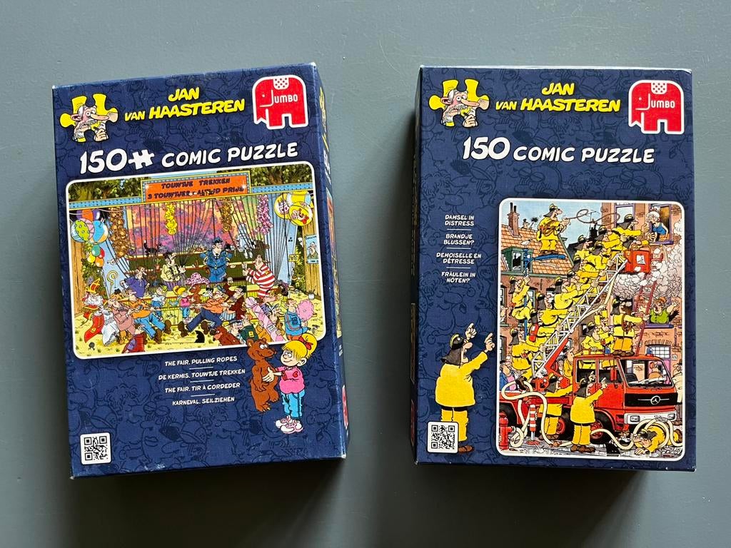 2 Jan van Haasteren puzzels 150 stukjes, Verzenden, Minder dan 500 stukjes, Zo goed als nieuw, Legpuzzel