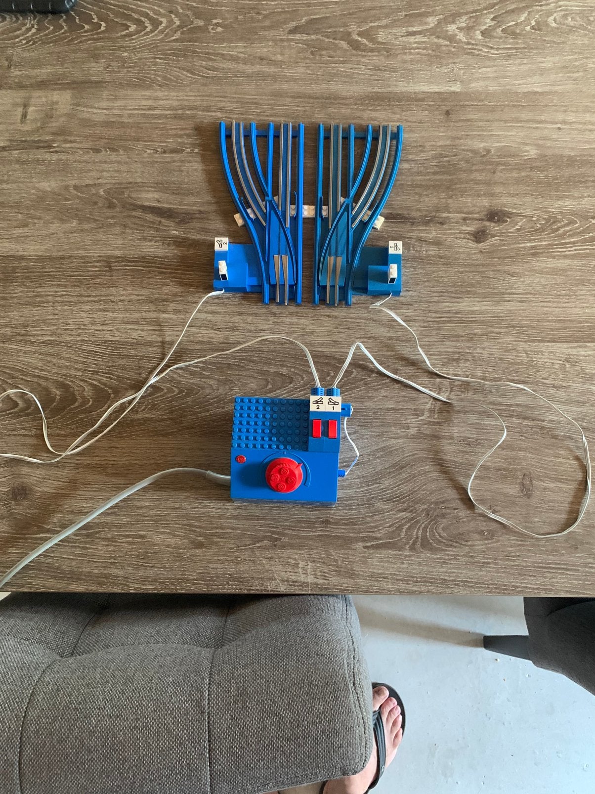 Lego trein elektrische wissels met bediening 12v blauw spoor, Ophalen of Verzenden, Gebruikt