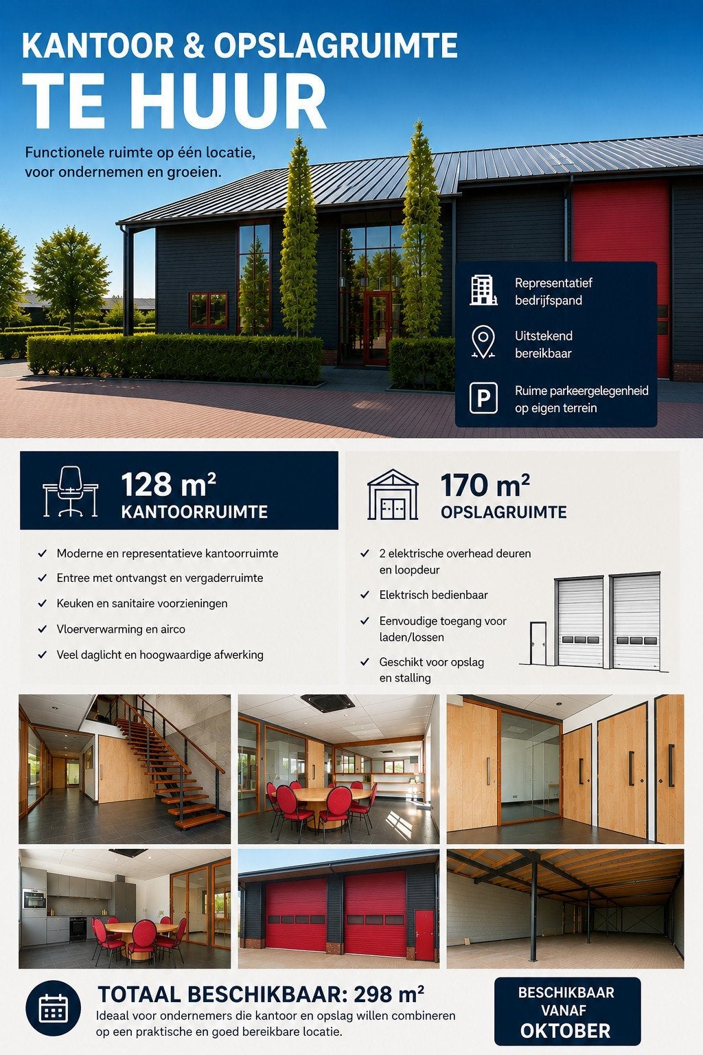 Te huur Representatieve kantoorruimte met opslagruimte, 120 m², Huur, Kantoorruimte