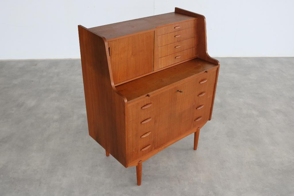 vintage secretaire | kaptafel | teak | jaren 60 | Deens, Gebruikt, ., Ophalen of Verzenden, .
