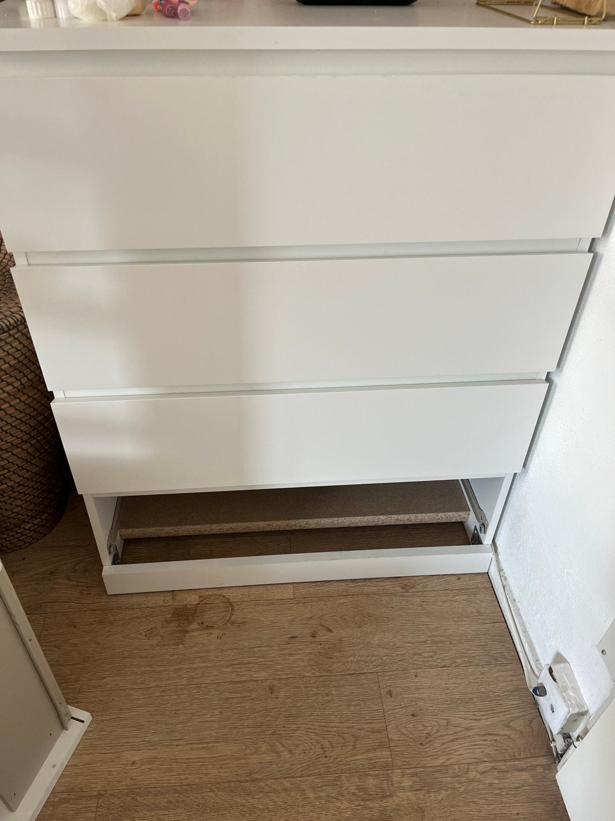 Witte malm ladekast IKEA, Ophalen, Gebruikt, 100 tot 150 cm, 50 tot 100 cm
