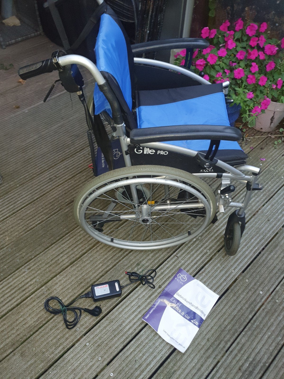 Tekoop EXCEL Glite pro  met click & go lite  ondersteuning, Diversen, Ophalen, Gebruikt, Elektrische rolstoel