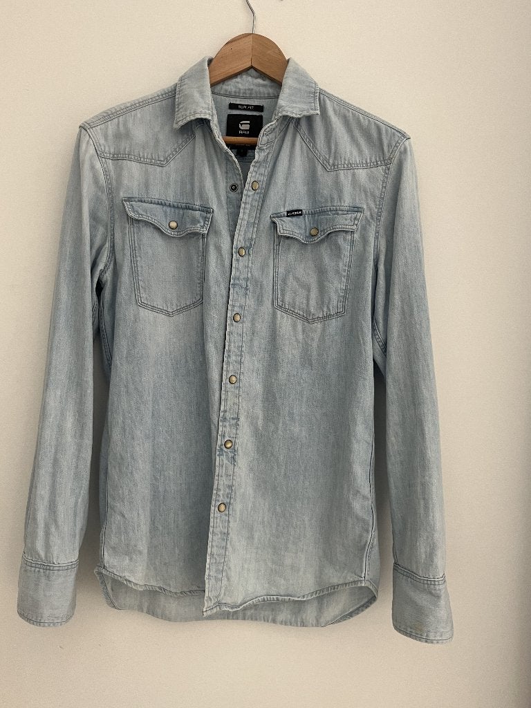 G-star western jeans shirt, Verzenden, Gedragen, Blauw, G-Star