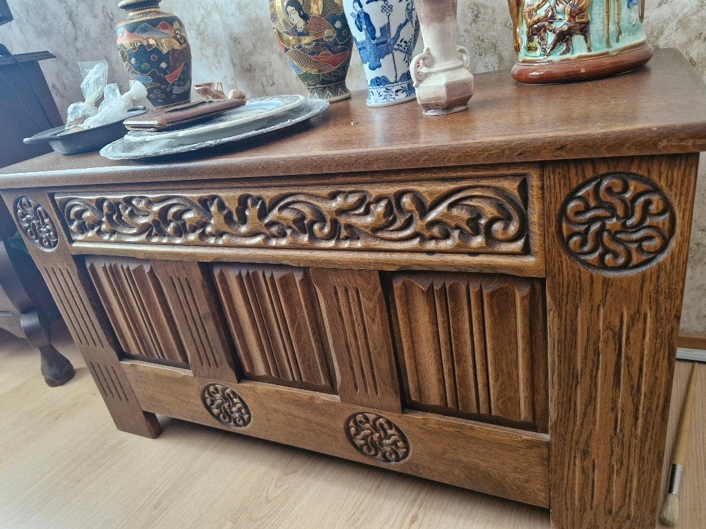 Mooie oude bewerkte dekenkist, Ophalen, 50 – 75, Gebruikt, 50 tot 100 cm