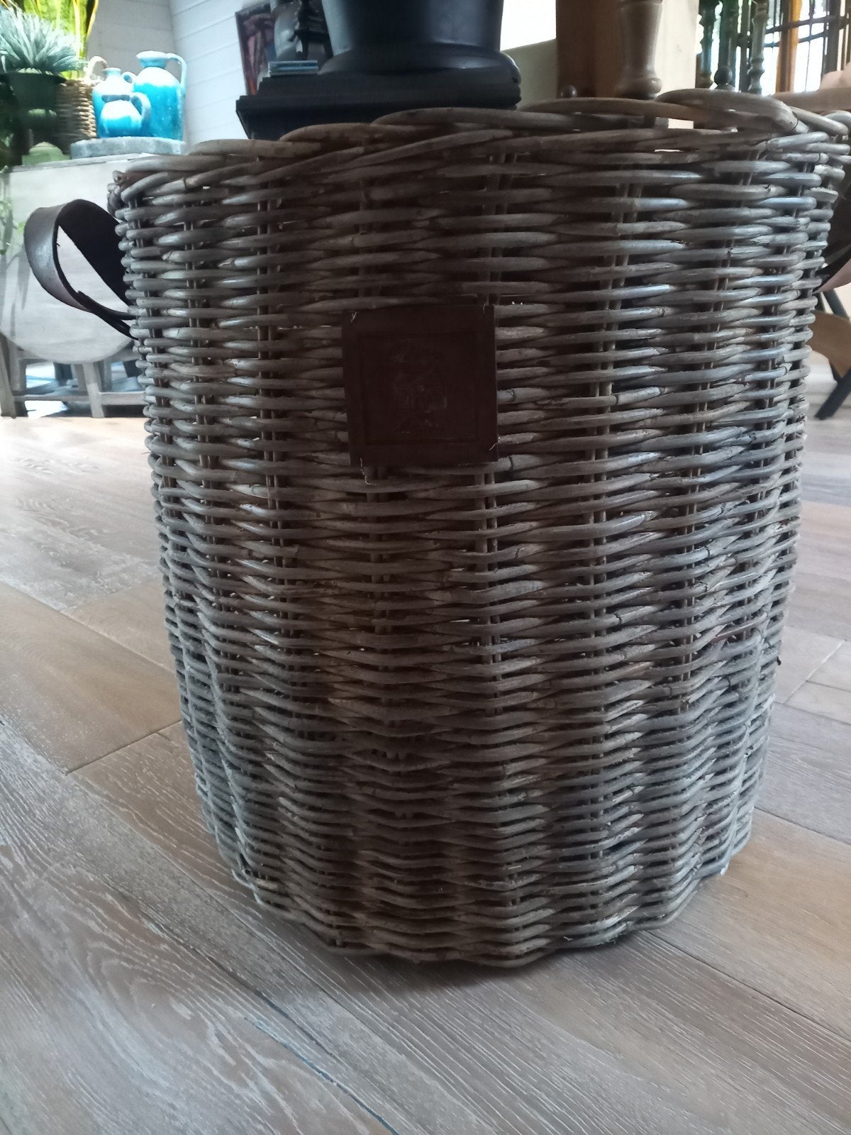 Riviera Maison Rattan/Rieten mand - 55 cm hoog, 50 cm Ø, Huis en Inrichting, Woonaccessoires | Kisten, Zo goed als nieuw, 50 tot 75 cm