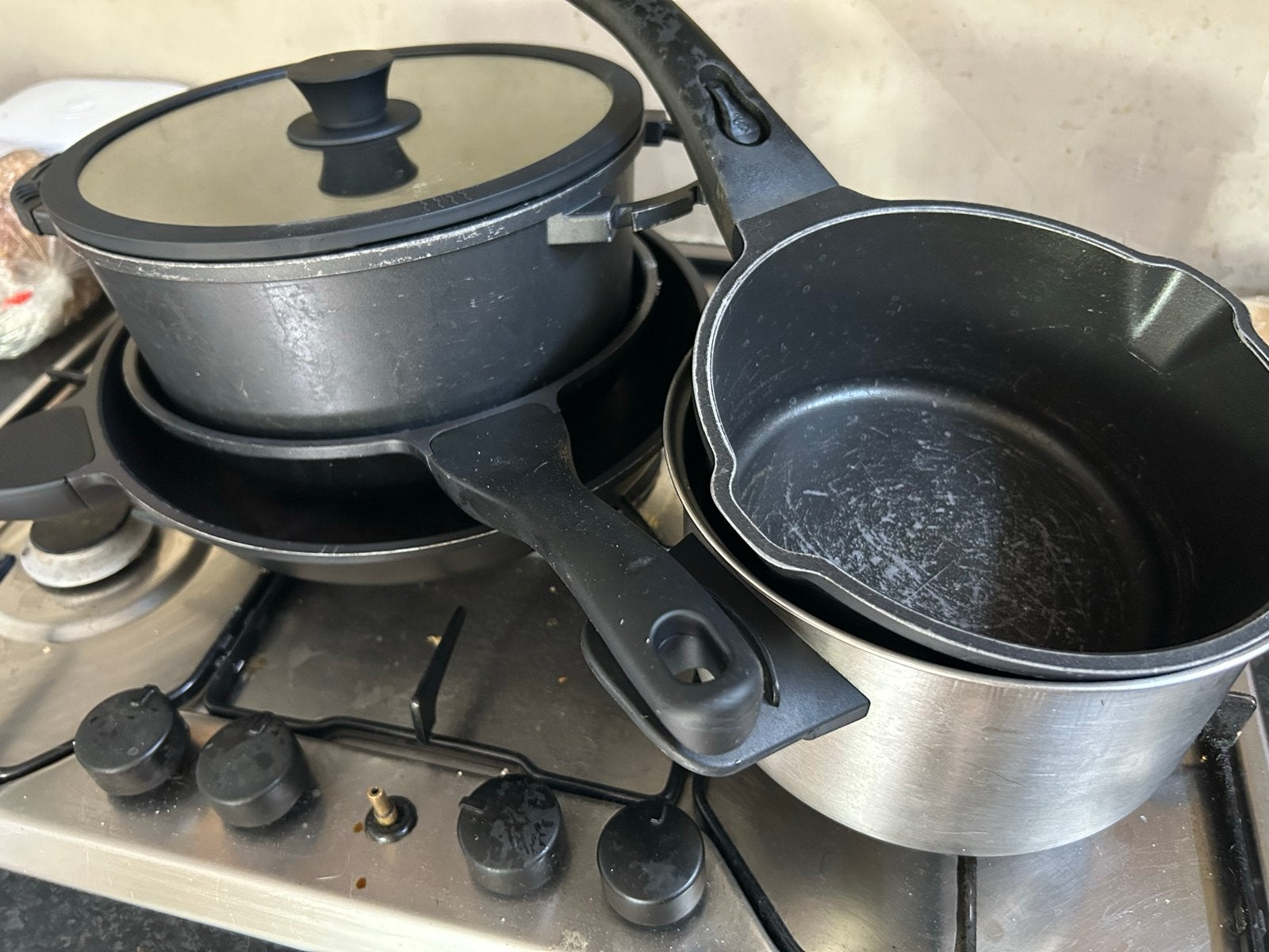 Gratis pannetjes - Diverse maten en types, Ophalen, Gebruikt, Antiaanbaklaag, Aluminium
