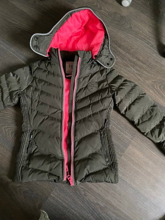 Cars Jeans Winterjas maat 152 (mt 12)Groen Roze voor Meiden, Ophalen of Verzenden, Zo goed als nieuw, Meisje, Jas