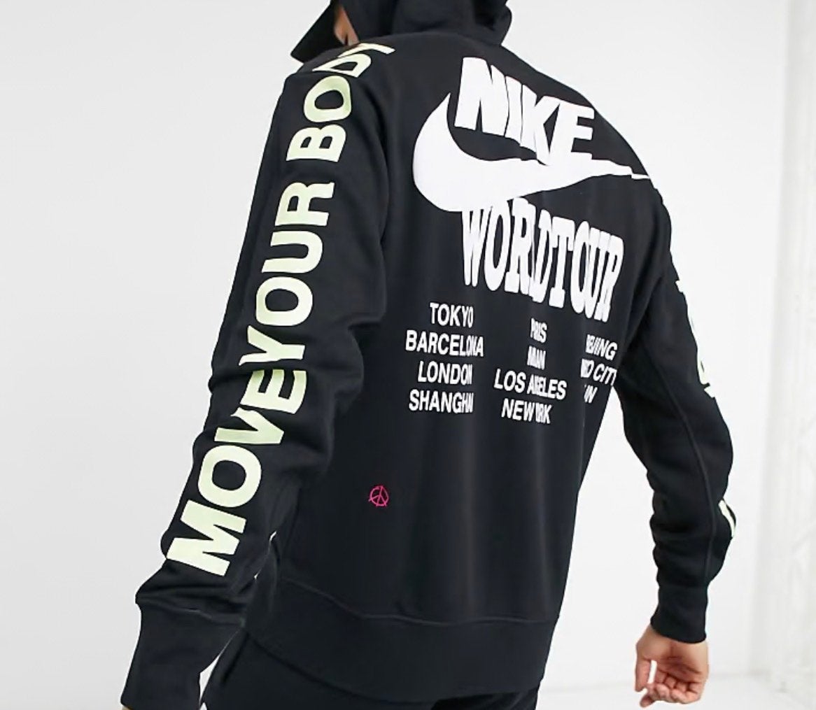 Nike World Tour Hoodie Zwart - Maat M, Ophalen of Verzenden, Gedragen