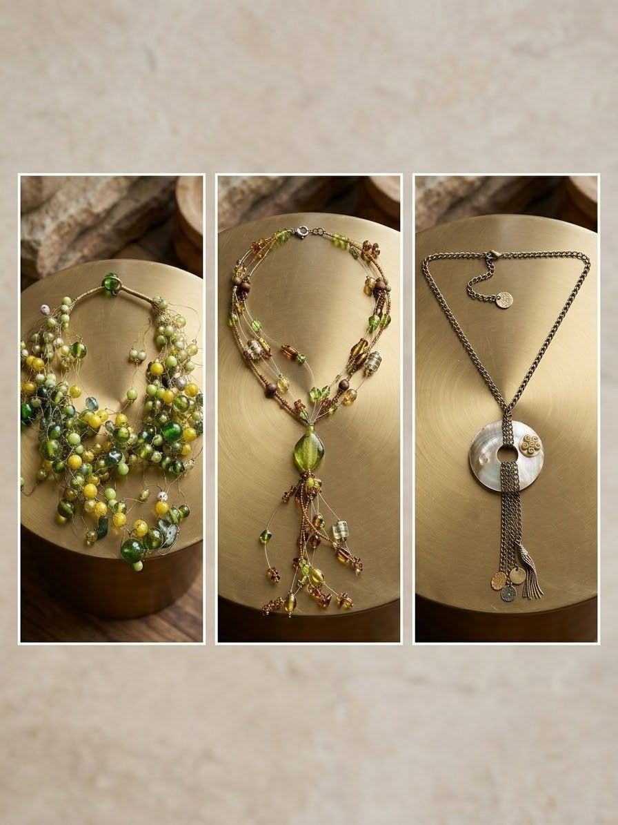 Diverse Kettingen: Kralen, Hanger, en Meer, Gebruikt, Overige kleuren, Ophalen of Verzenden, Overige materialen