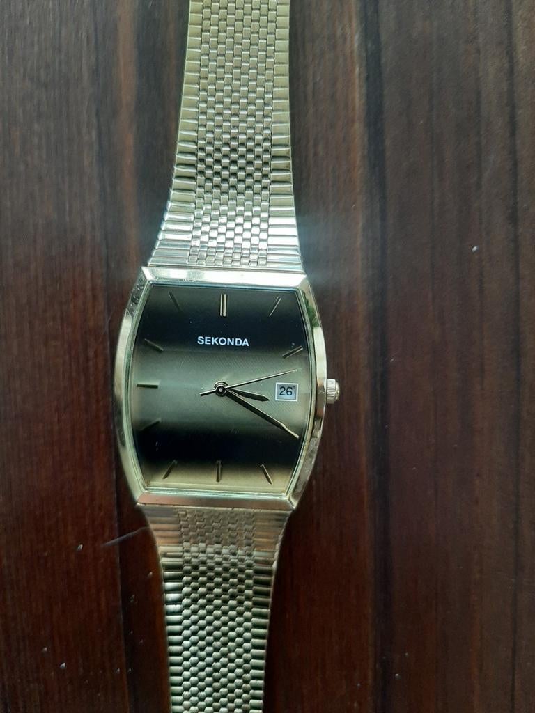 SEKONDA HERENHOROGE, Sieraden, Tassen en Uiterlijk, Horloges | Dames, Ophalen of Verzenden, Staal, Overige merken