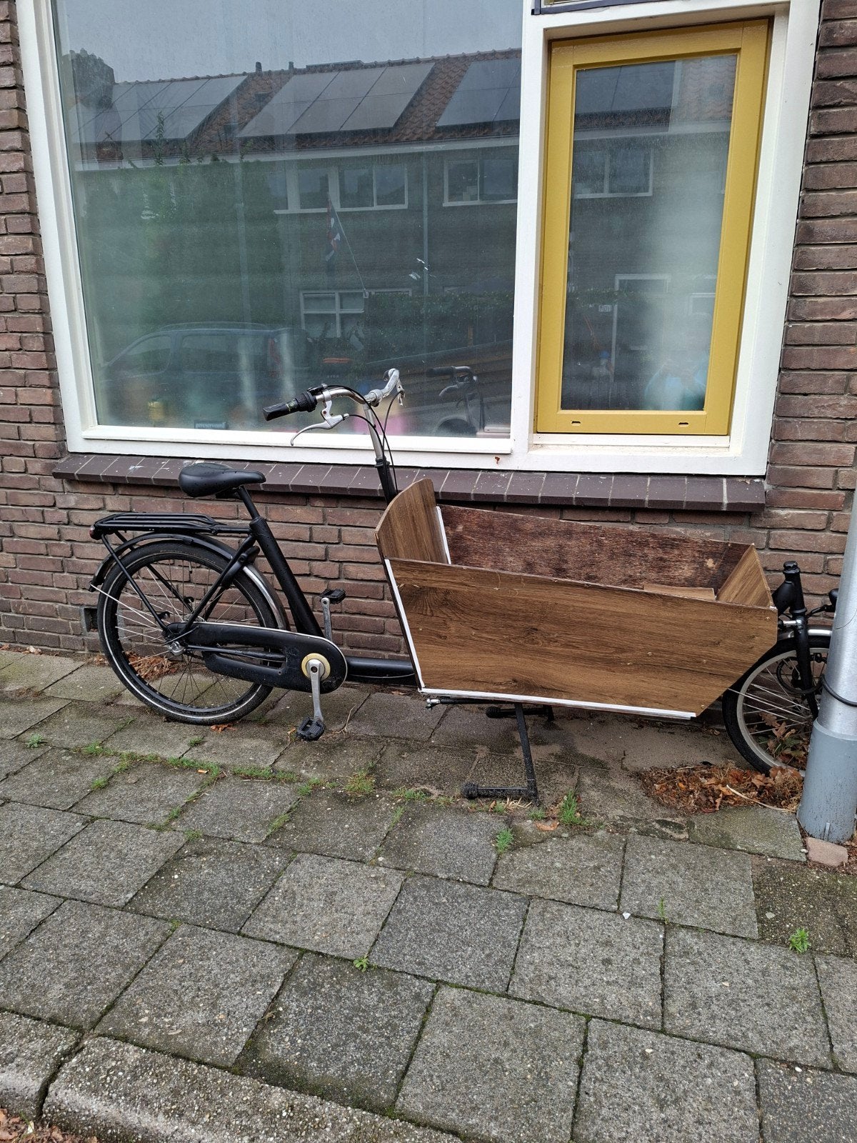 Bakfiets met houten bak - Ideaal voor kinderen of goederen, Fietsen en Brommers, Fietsen | Bakfietsen, Gebruikt, 2 kinderen, Trommelrem
