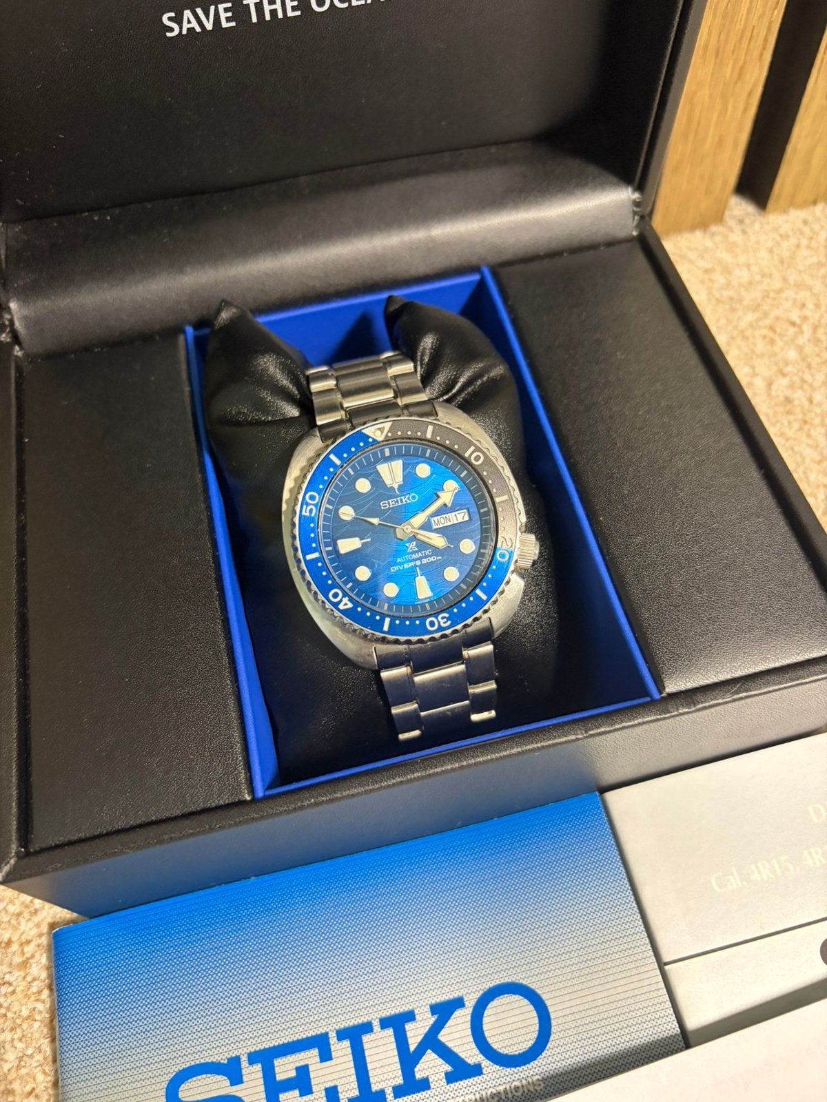 Seiko Prospex SRPD21K1 Save the Ocean, Ophalen of Verzenden, Zo goed als nieuw, Staal, Seiko