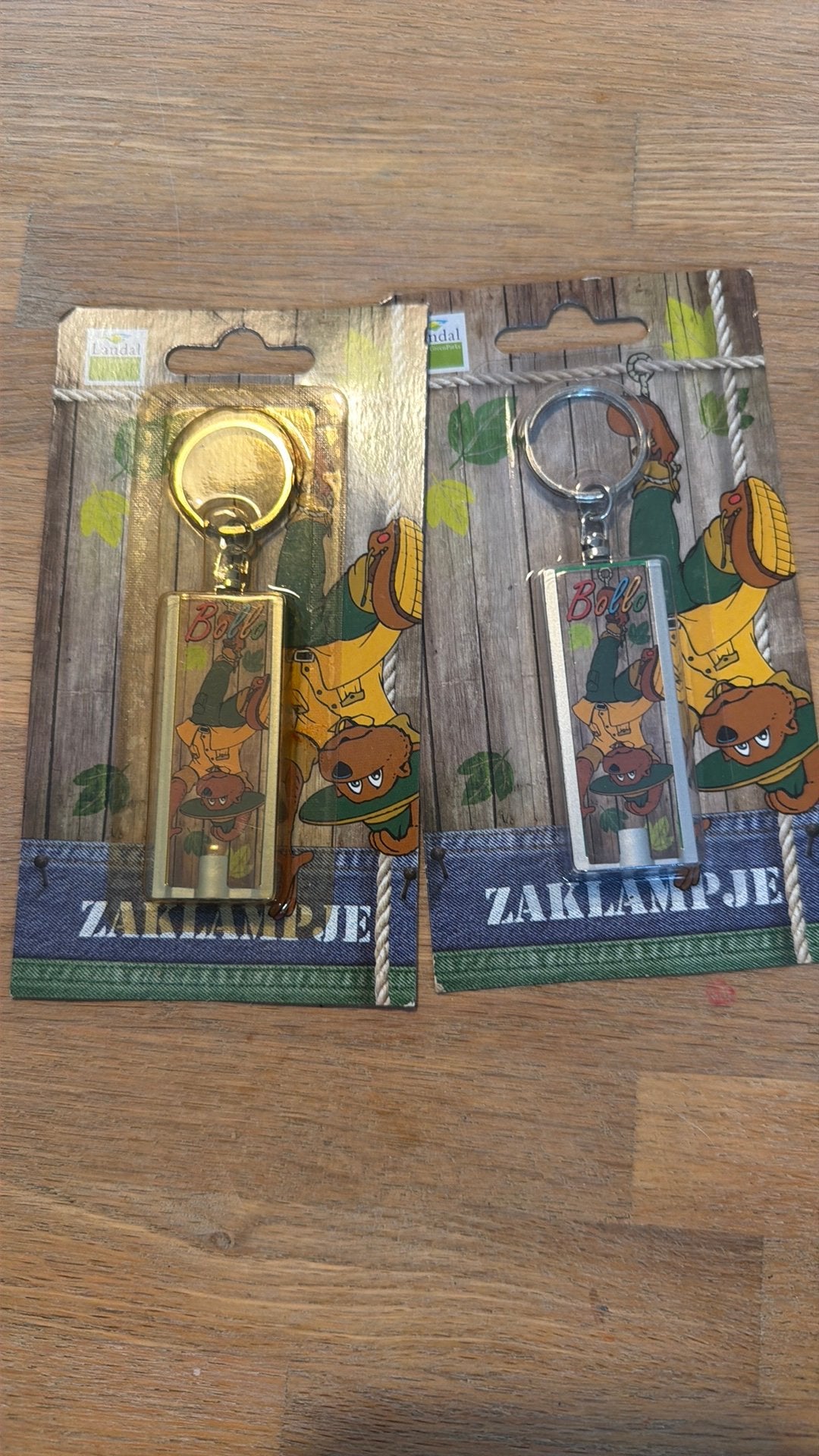 2x vintage Bollo Landal zaklamp sleutelhanger – nieuw, Ophalen of Verzenden, Zo goed als nieuw