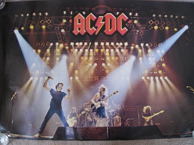 Poster AC/DC, maten 93 x 62cm. In perfekte staat !!, Verzamelen, Ophalen of Verzenden, Zo goed als nieuw, Poster, Artwork of Schilderij