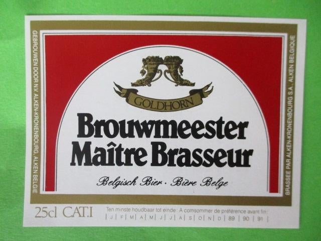 bieretiket Belgie 22-4 (5H) alken kronenbourg, Ophalen of Verzenden, Nieuw, Overige typen, Overige merken